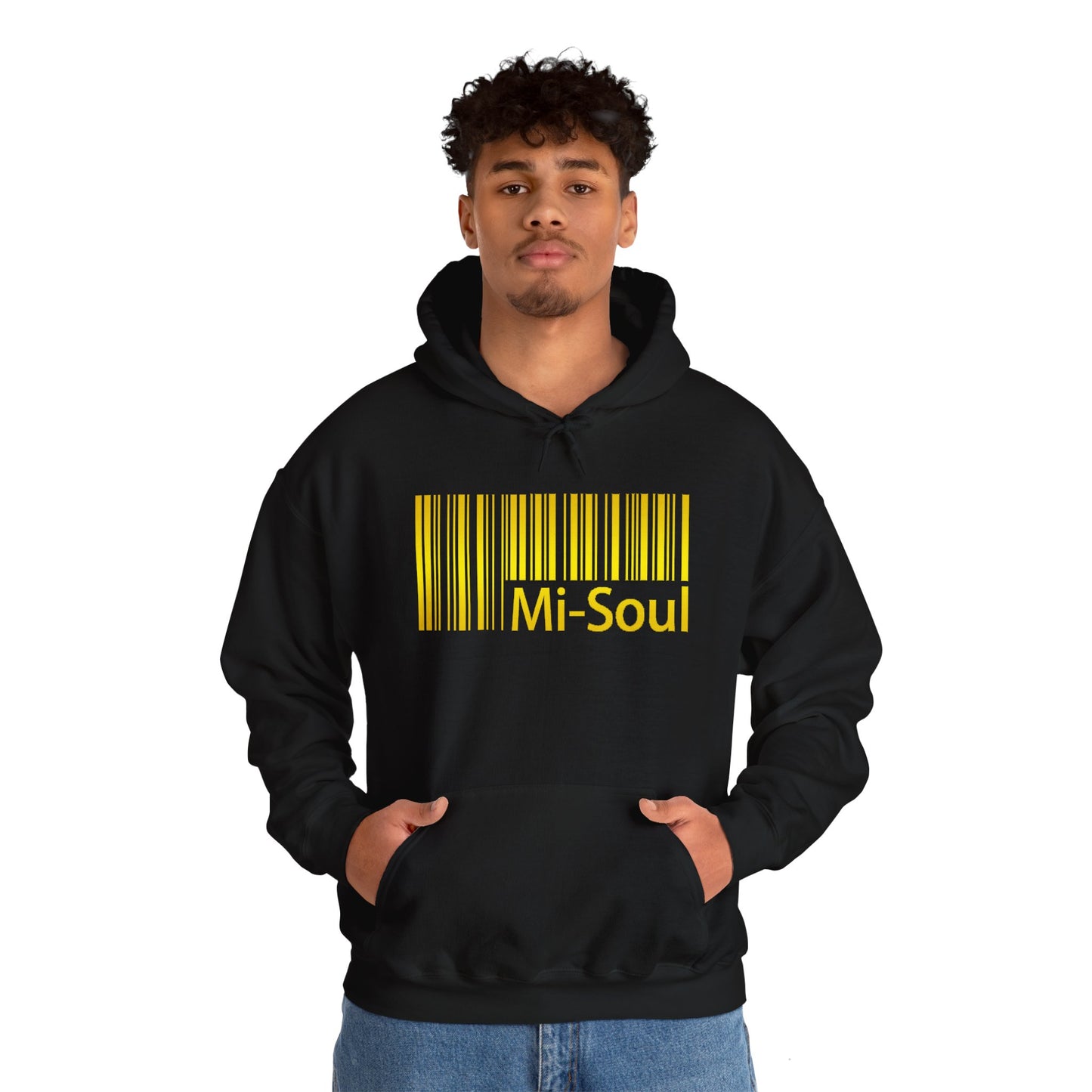 Hooded Sweatshirt - Mi-Soul Radio Gold Logo Graphite Black