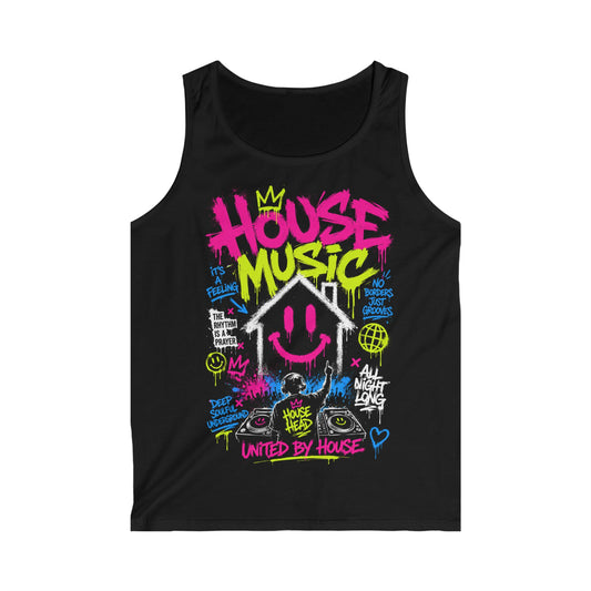 House Music Tank Top — Neon Graffiti ‘House Music’ Edge Collection