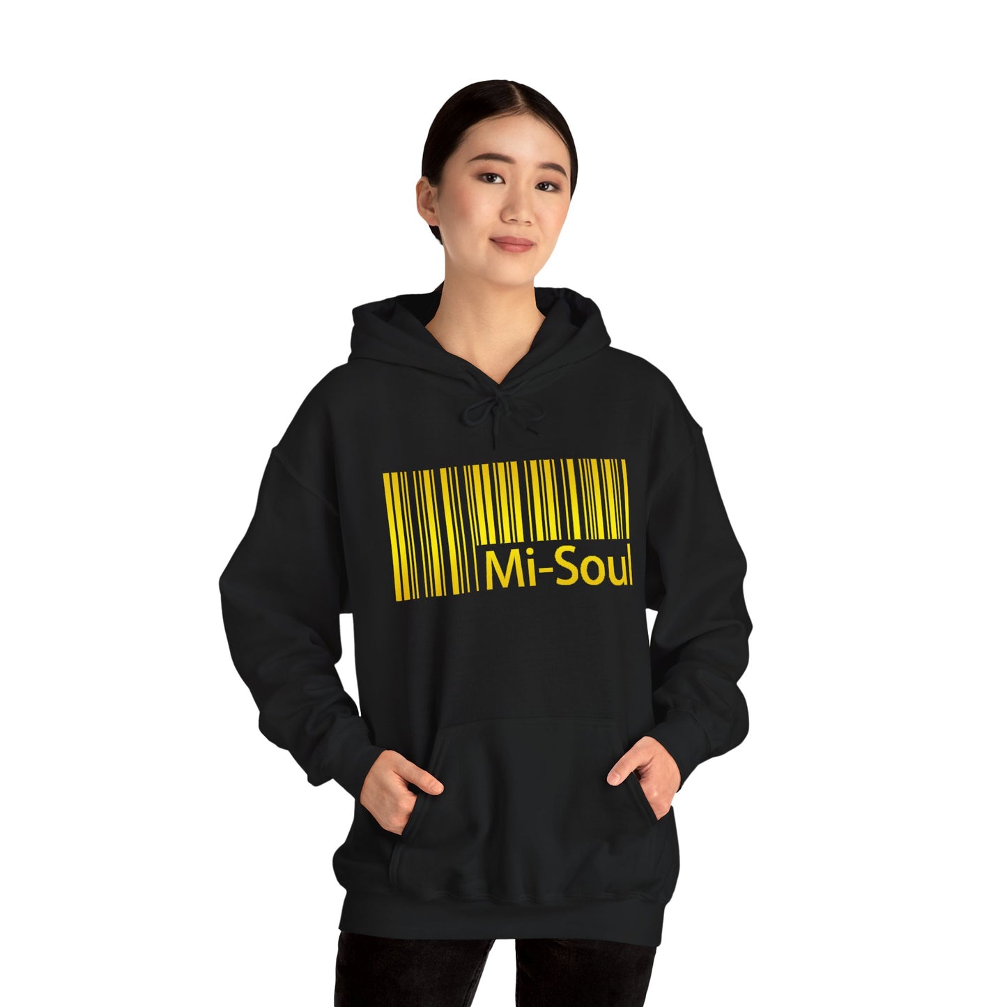 Hooded Sweatshirt - Mi-Soul Radio Gold Logo Graphite Black