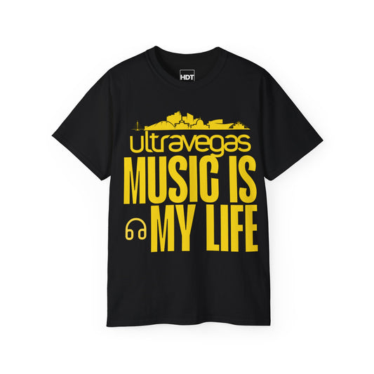 ULTRA VEGAS - Music is My Life Graphic T-Shirt for Music Lovers