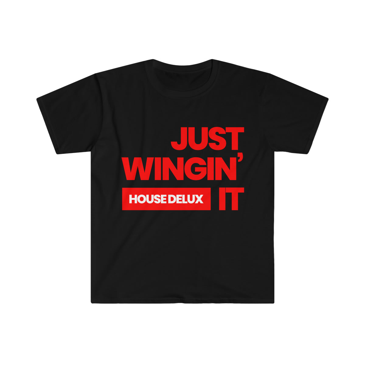 Just Winging' It Statement Tee - Red/Blk