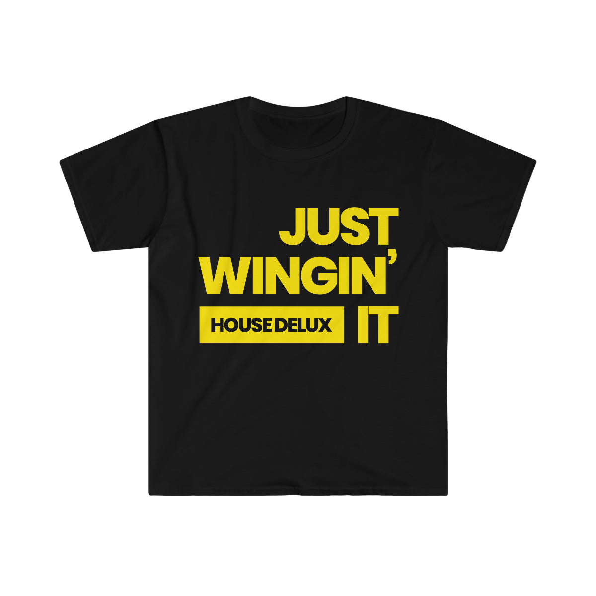 Just Winging' It Statement Tee - Blk/yel