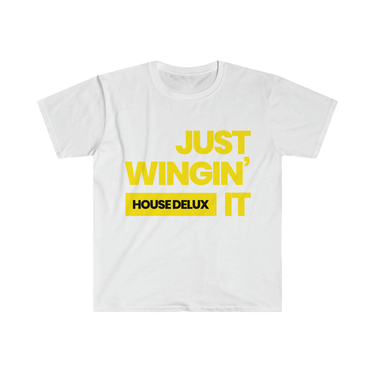 Just Winging' It Statement Tee - Blk/yel