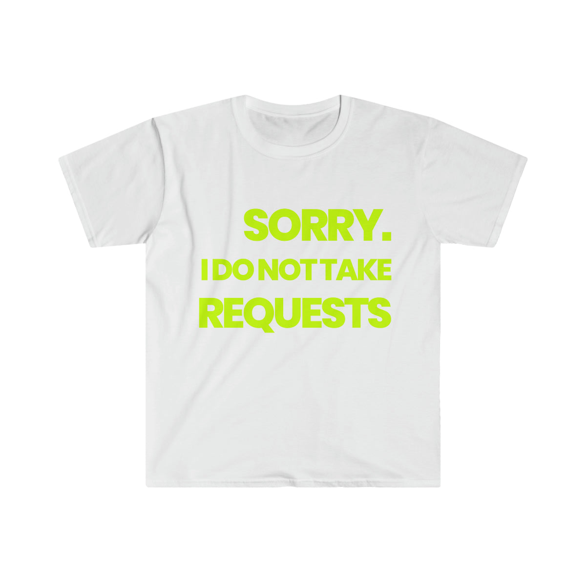 No Requests Statement Tee - Blk/Fluro