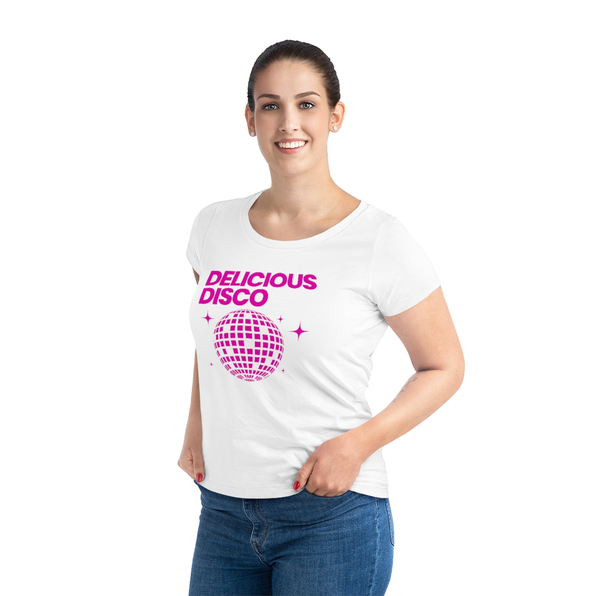 Delicious Disco Womens tee - wht/cer