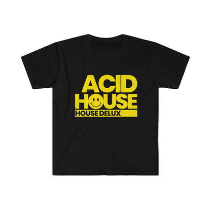 HDT Unisex Acid House Smiley tee - Blk/yel