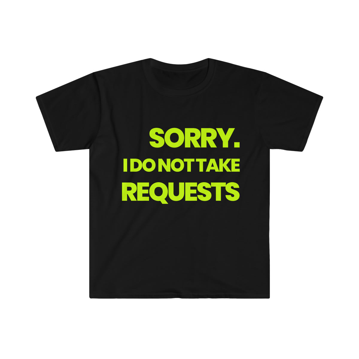 No Requests Statement Tee - Blk/Fluro